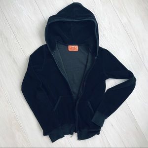🚫SOLD🚫Juicy Couture Black Velour Zip-up hoodie